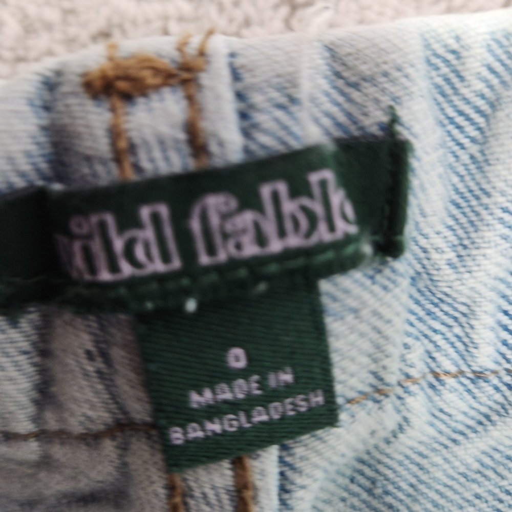 Women's High-Rise Foldover Straight Jeans - Wild Fable Size 0/32" - Picture 7 of 16